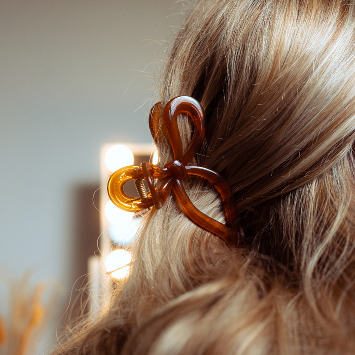 Cute Bow Claw Clip - Brown