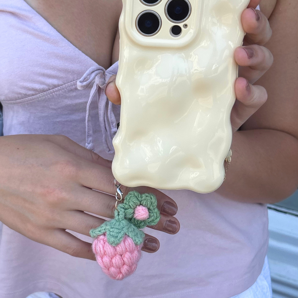 Phone Charm - Pink Strawberry