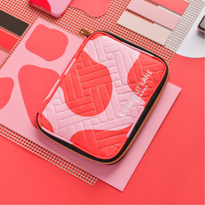 Watch Strap Travel Case - Abstract Pink & Red