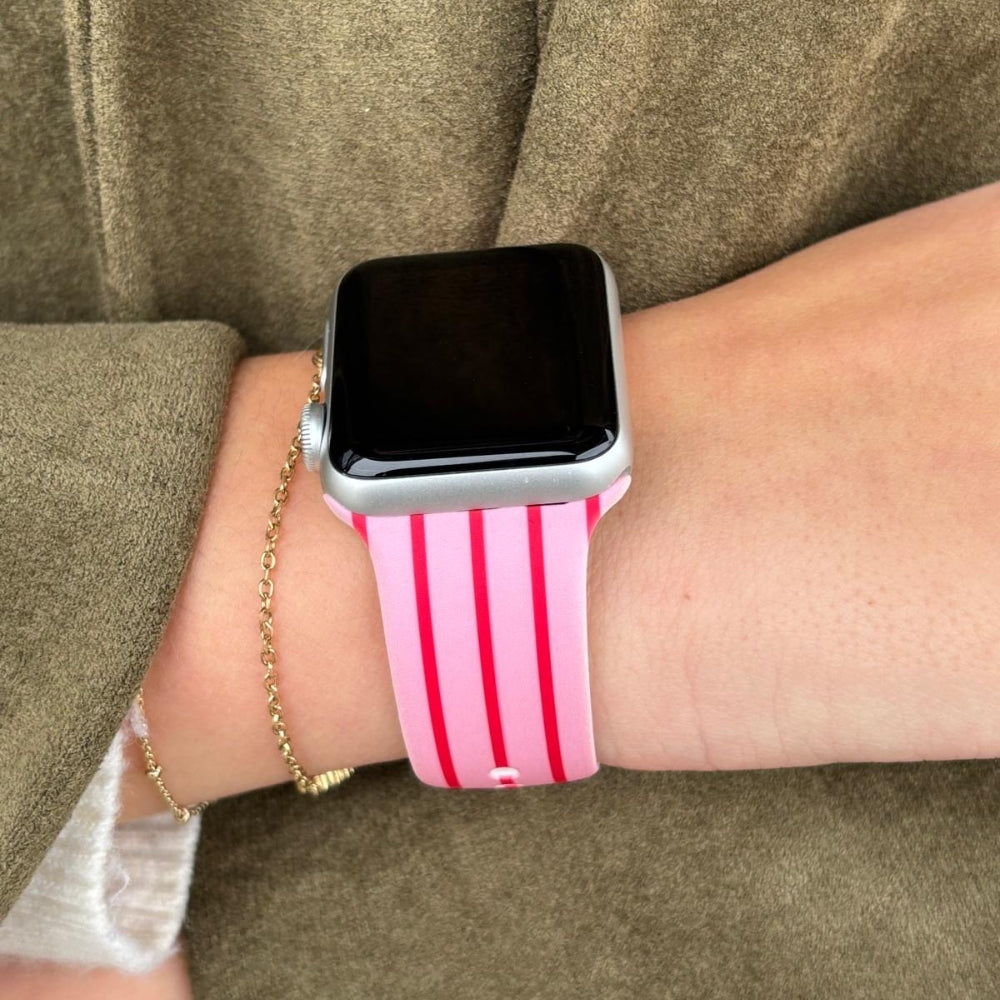 Cherry Stripe Apple Watch Strap
