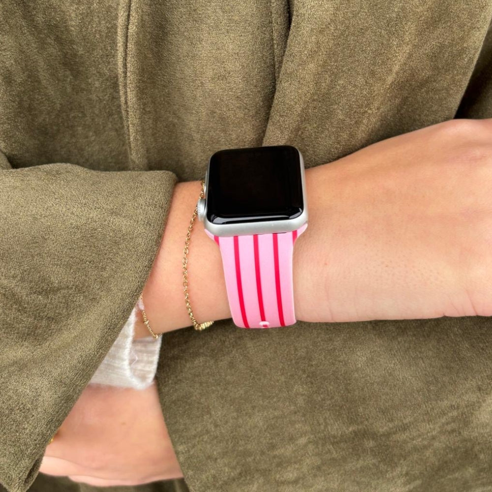 Cherry Stripe Apple Watch Strap