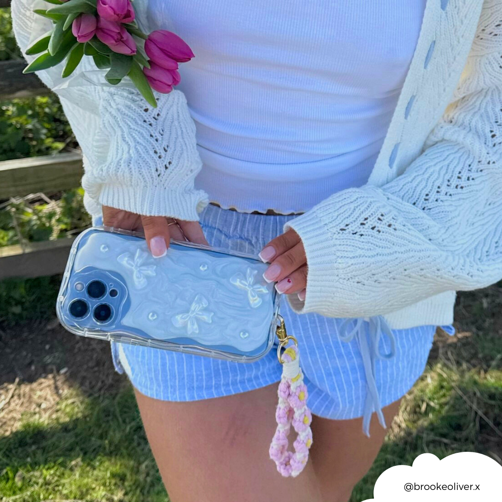 Crochet Flower Phone Strap Bundle - Pink Daisy