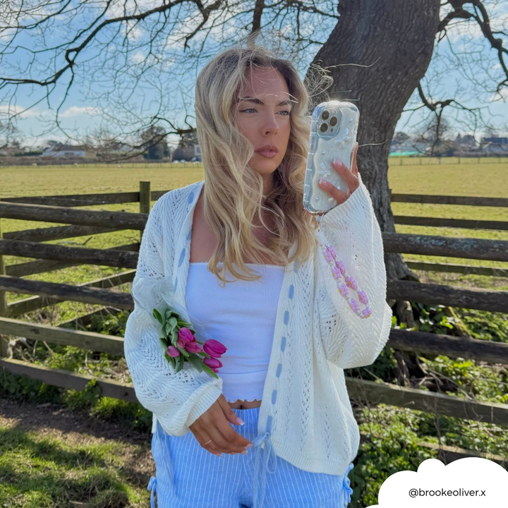 Crochet Flower Phone Strap Bundle - Pink Daisy