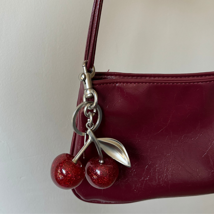Cherry Bag Charm - Silver