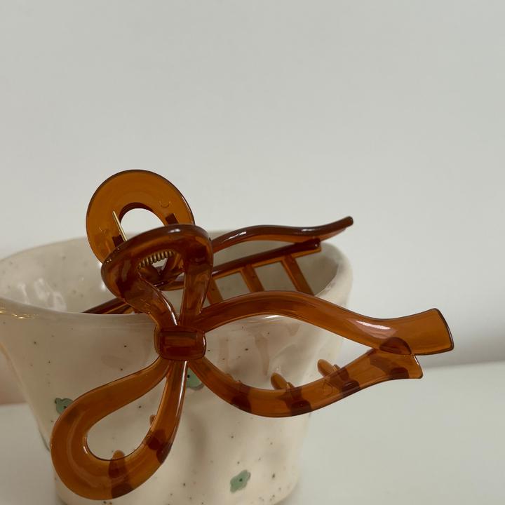Cute Bow Claw Clip - Brown