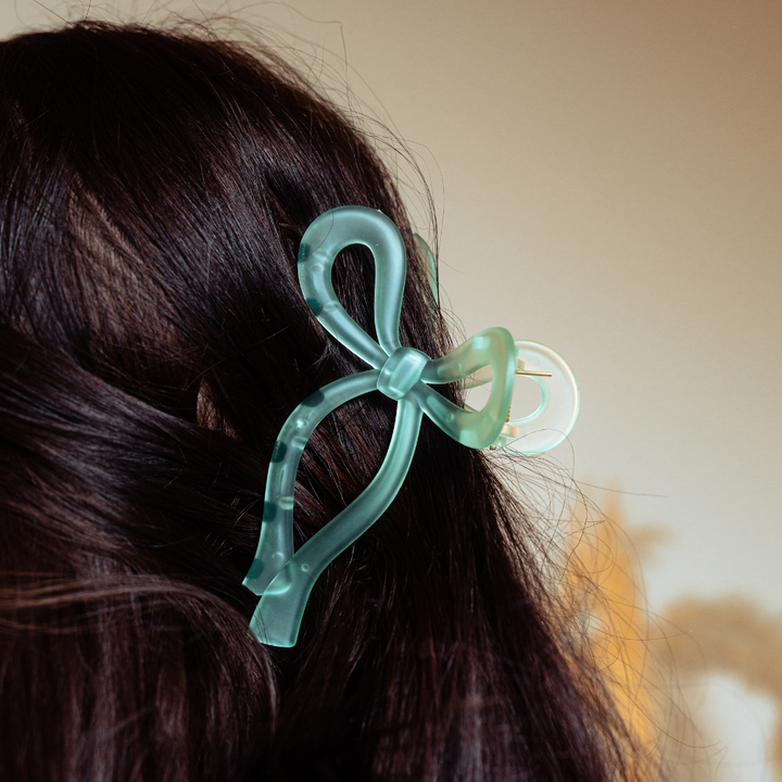 Cute Bow Claw Clip - Green