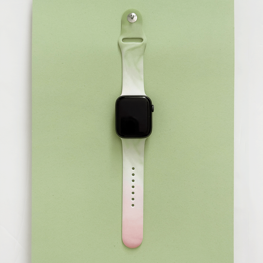 Green and pink ombre effect Apple Watch Strap.