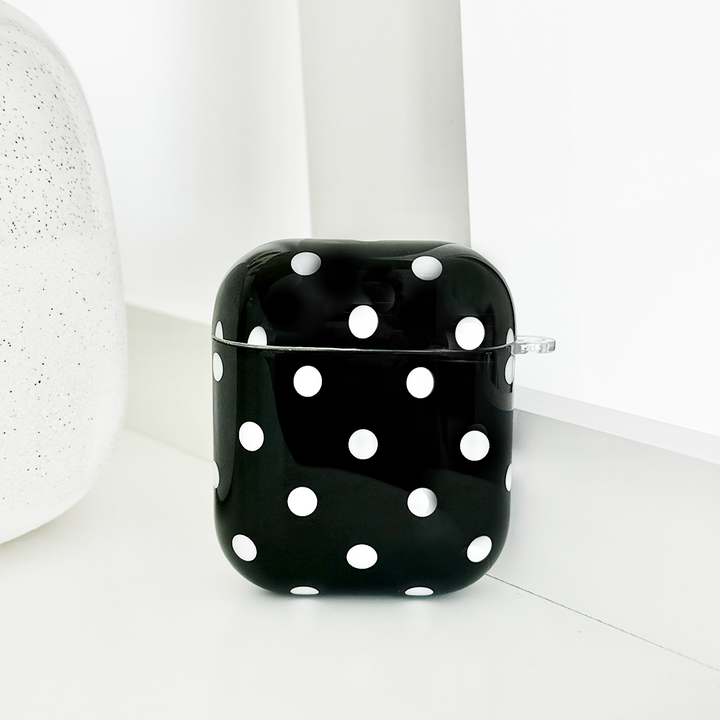 Airpods Case - Black Polka Dot