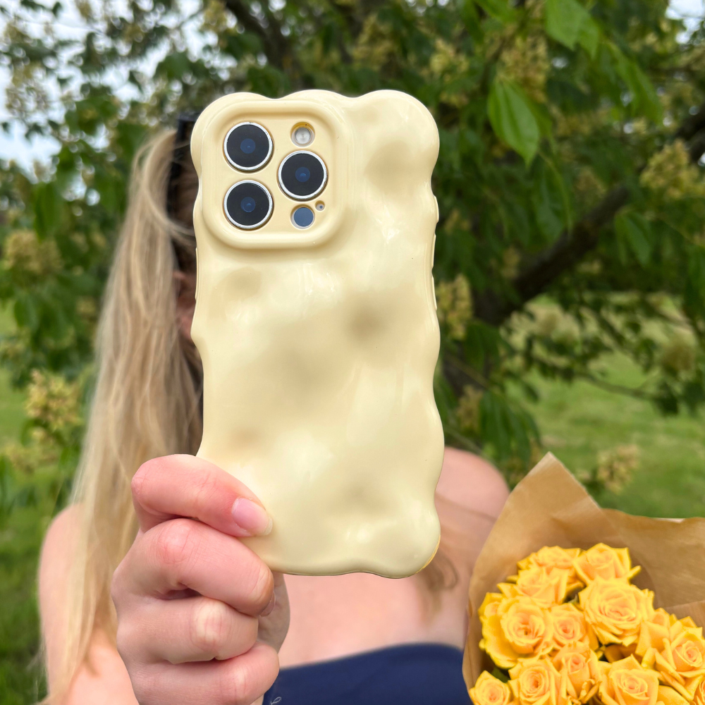 3D Bubble Phone Case - Butter Yellow