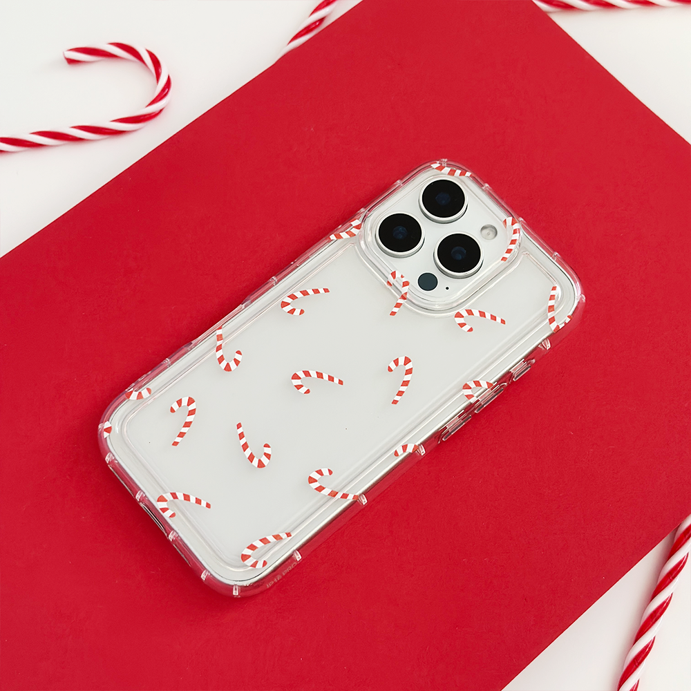 Clear Phone Case - Candy Canes