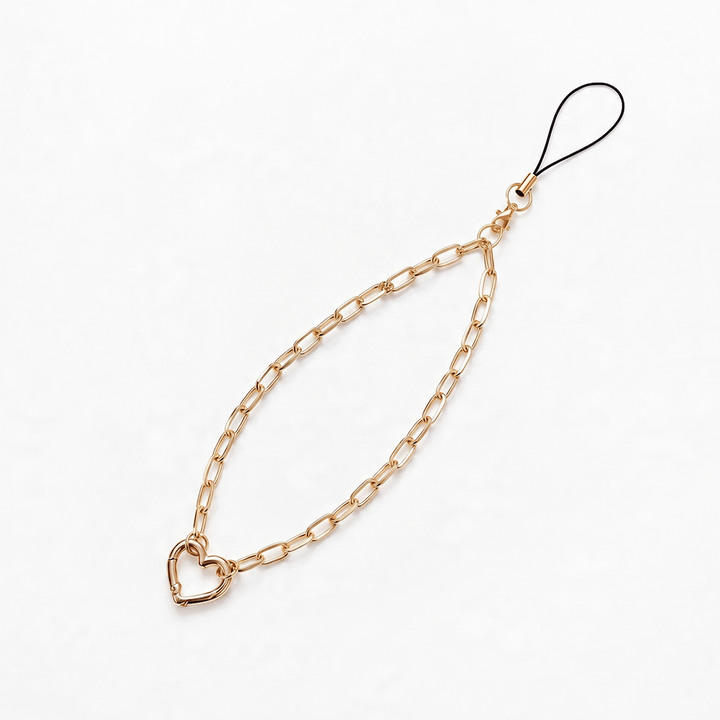 Charm Bar Chain - Paperclip Heart Ring