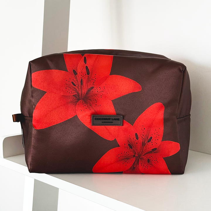 Satin Quilted Makeup Bag - Cinnamon Lily