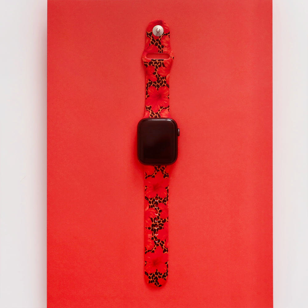 Leopard Hibiscus Apple Watch Strap