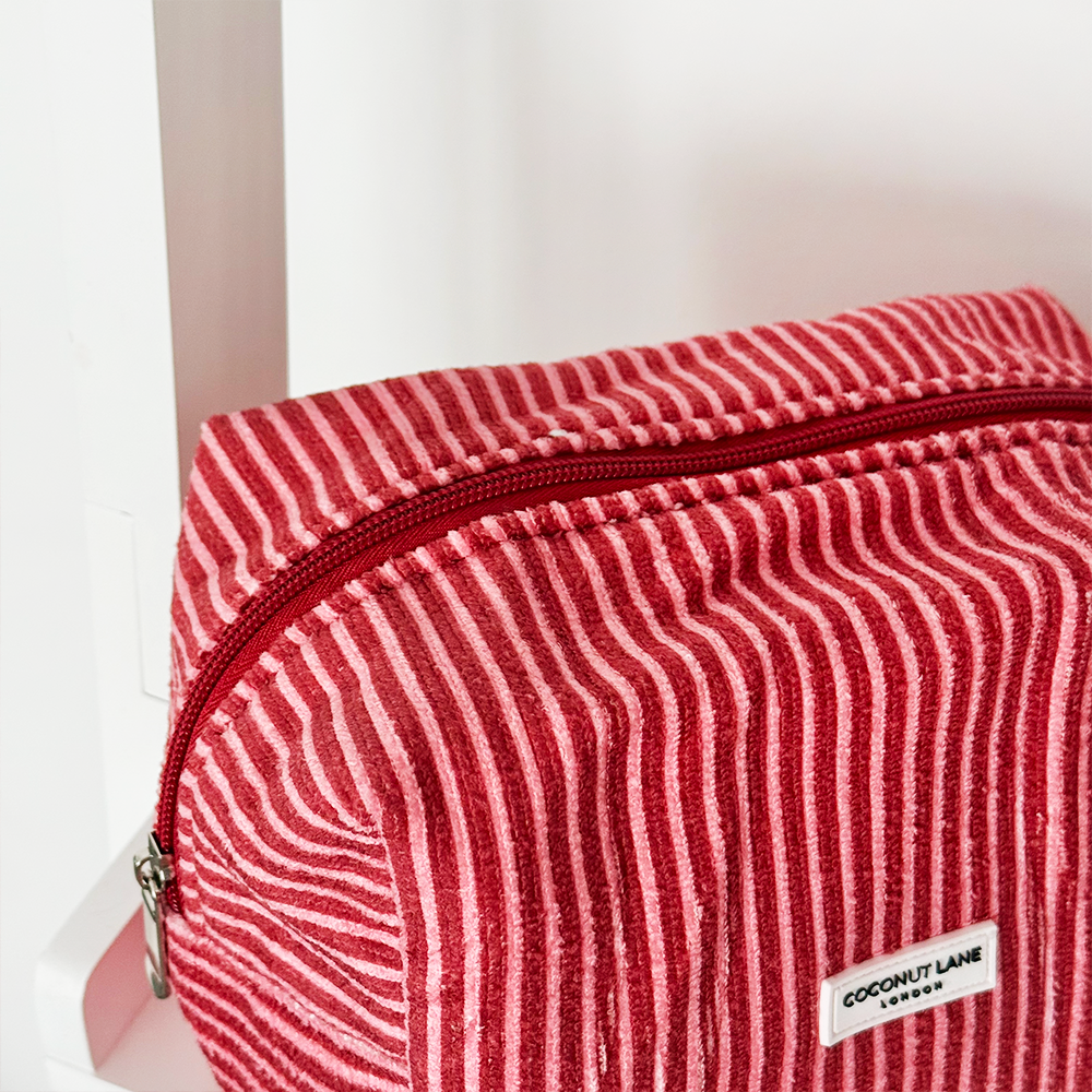 Towel Makeup Bag - Mulberry Stripes
