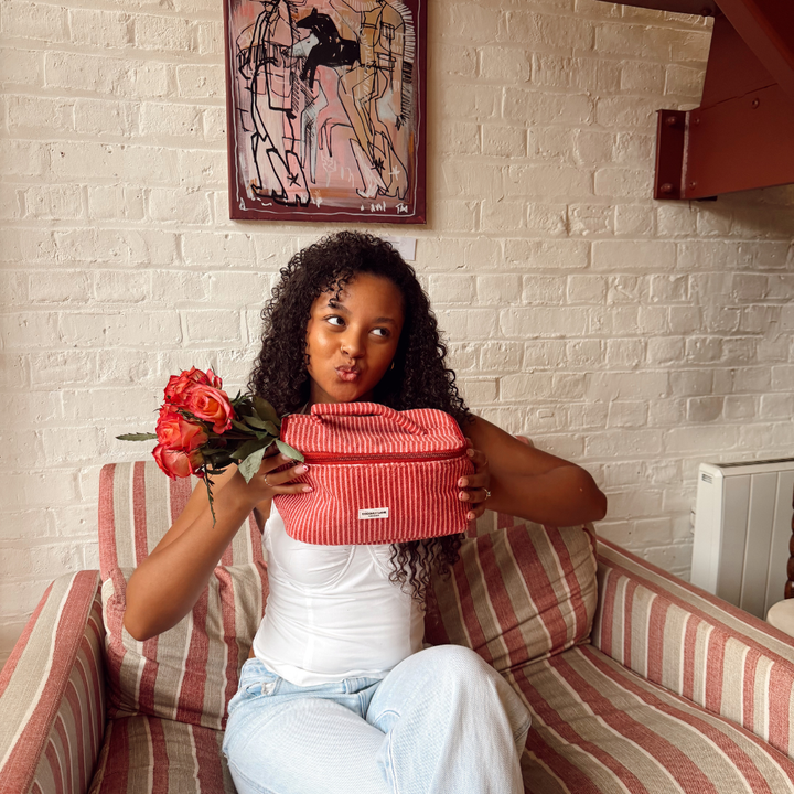 Travel Towel Vanity Case - Mulberry Stripes