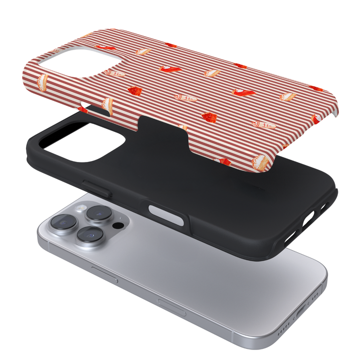 Brown and white stripes with sweet pumpkin treats.