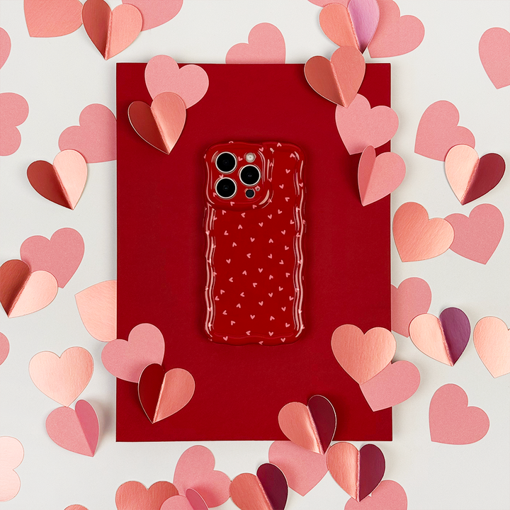 Wavy Phone Case - Mulberry Hearts