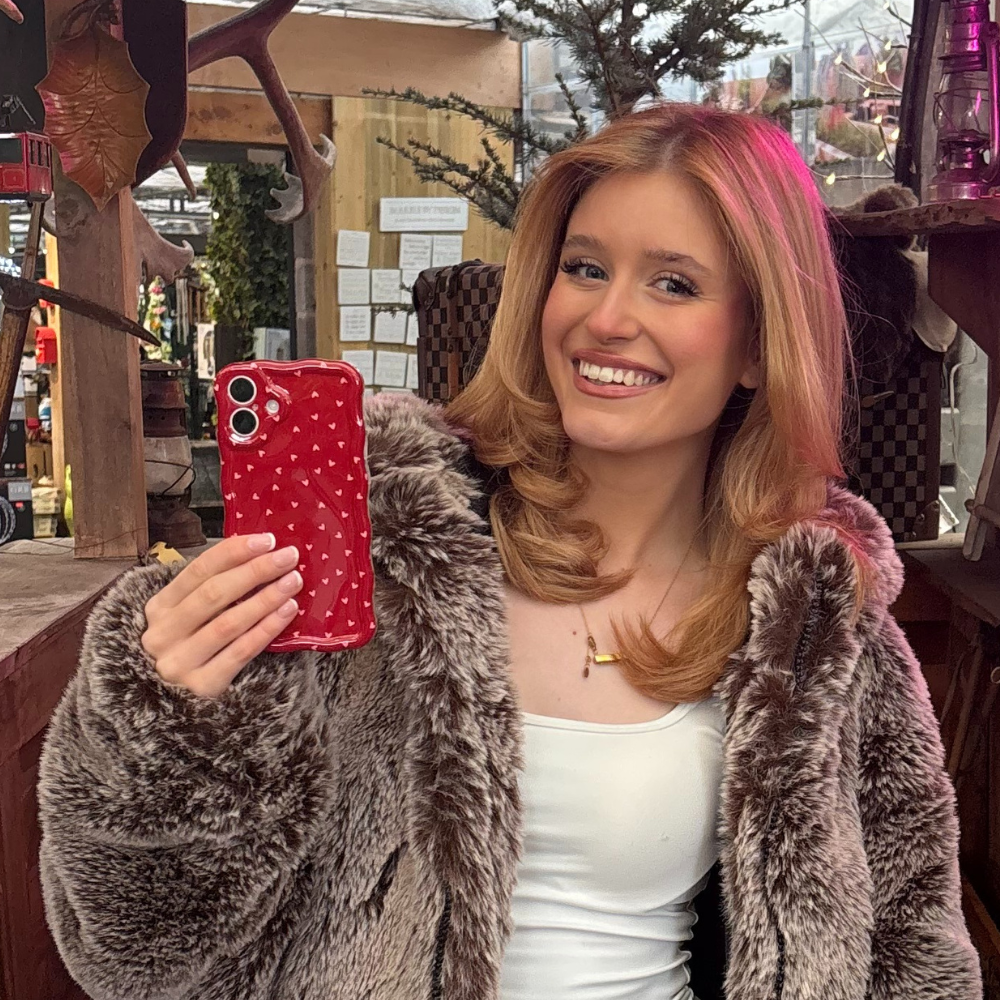 Wavy Phone Case - Mulberry Hearts