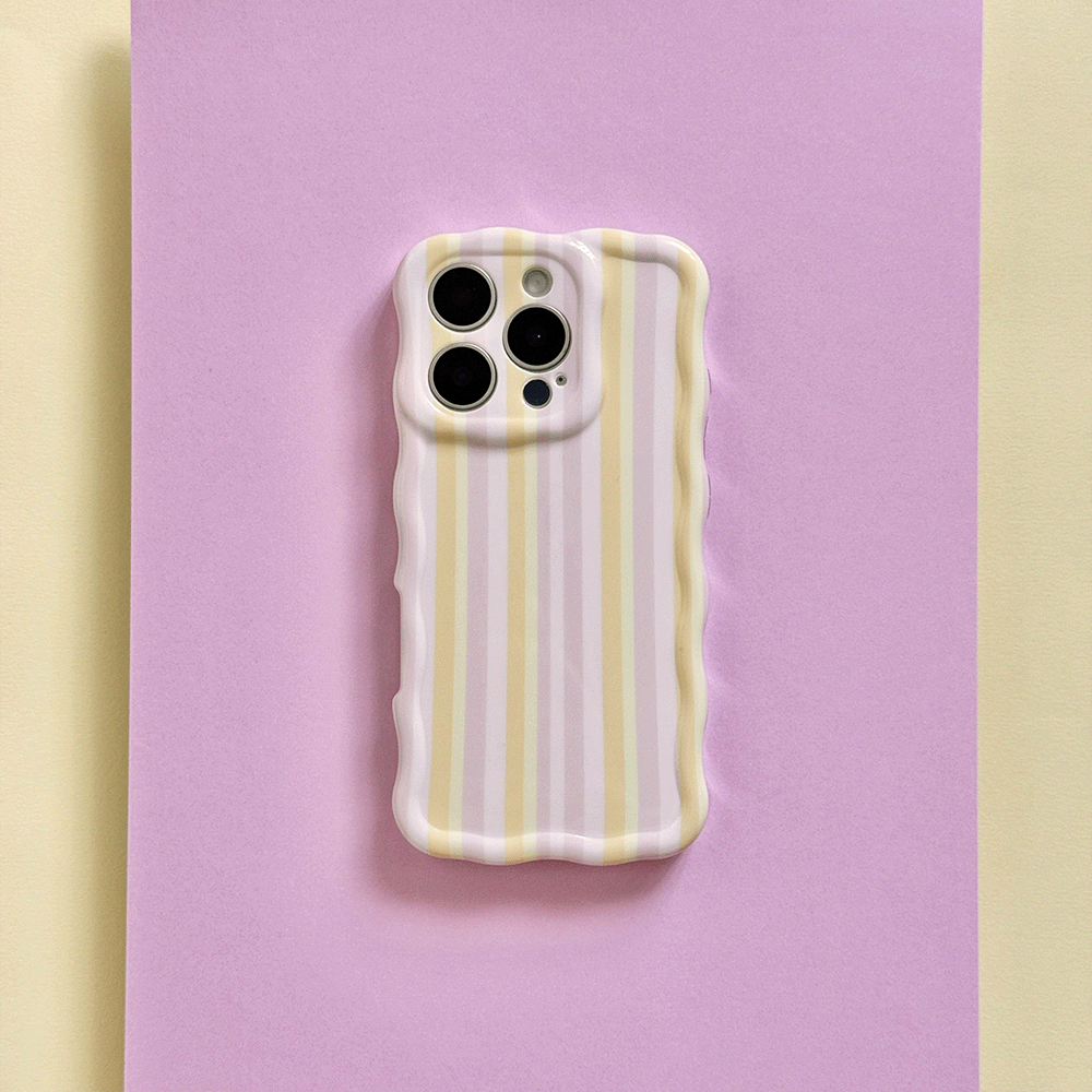 Pink, orange and yellow striped Wavy Phone Case. 