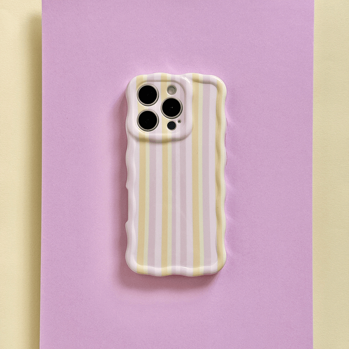 Pink, orange and yellow striped Wavy Phone Case. 