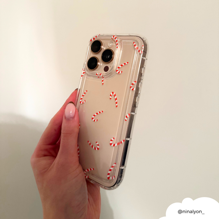 Clear Phone Case - Candy Canes