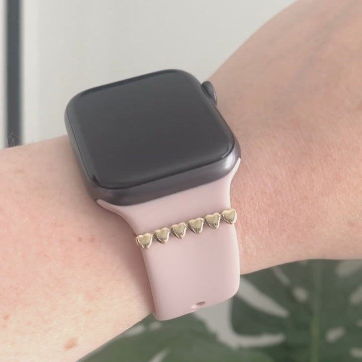 Watch Strap Charm - Gold Hearts