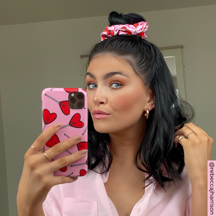 @rebeccajharrison wearing Candy Hearts Scrunchie