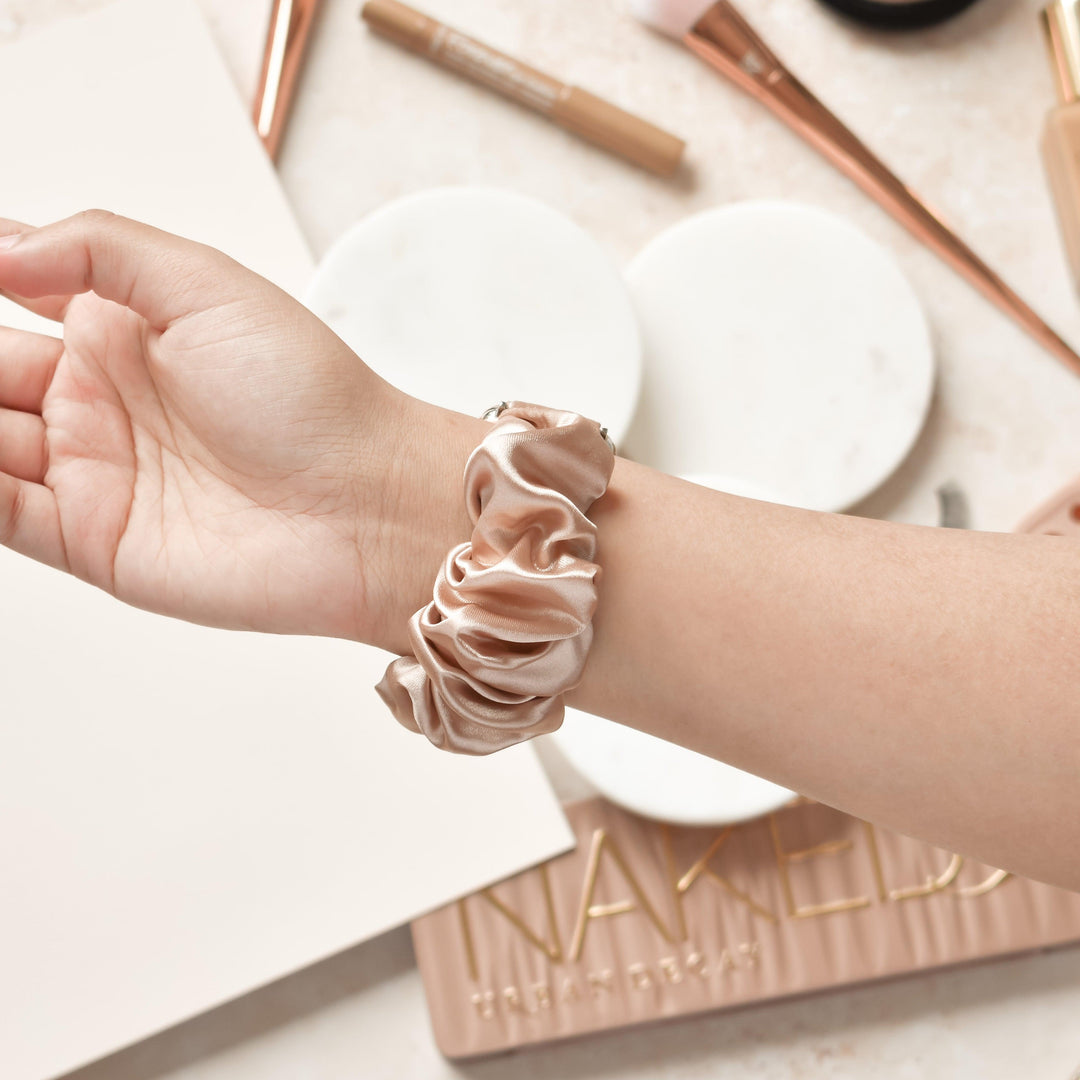 Beige-Satin-Scrunchie-Apple-Watch-Strap-Band-Back