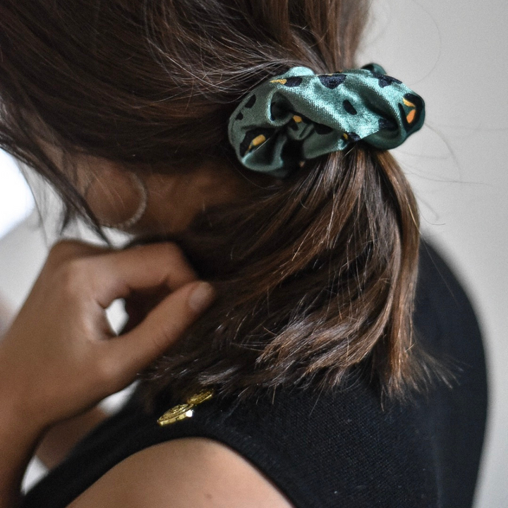 Khaki Leopard Scrunchie